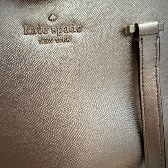 Kate Spade Medium Dome Satchel metallic gold purse - Picture 3 of 5